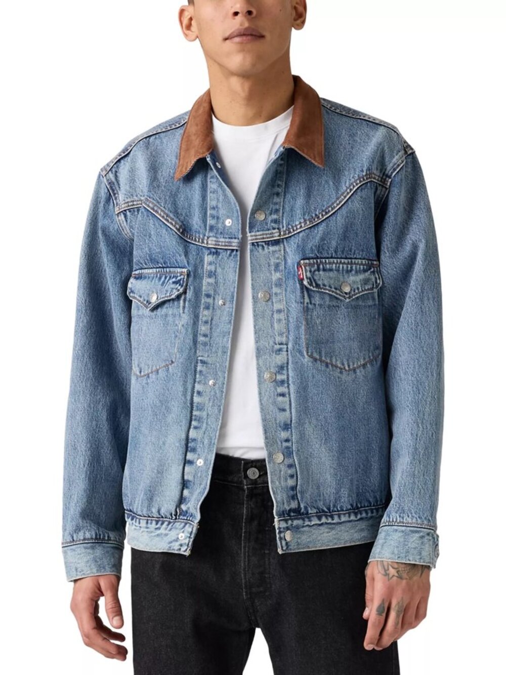 Men's Western Shorthorn Relaxed-Fit Denim Trucker Jacket